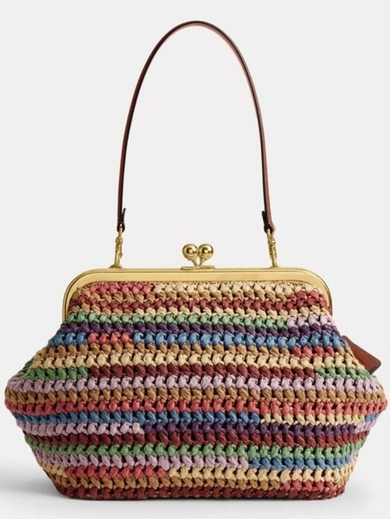 Coach Handbags - NWT COACH KISSLOCK FRAME BAG 27 - BRASS/MULTI